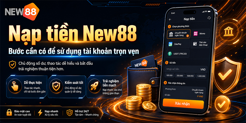 Nạp tiền New88 – Bước cần có để sử dụng tài khoản trọn vẹn