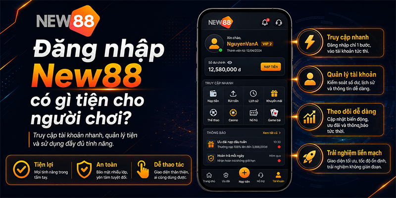 Đăng nhập New88 có gì tiện cho người chơi?