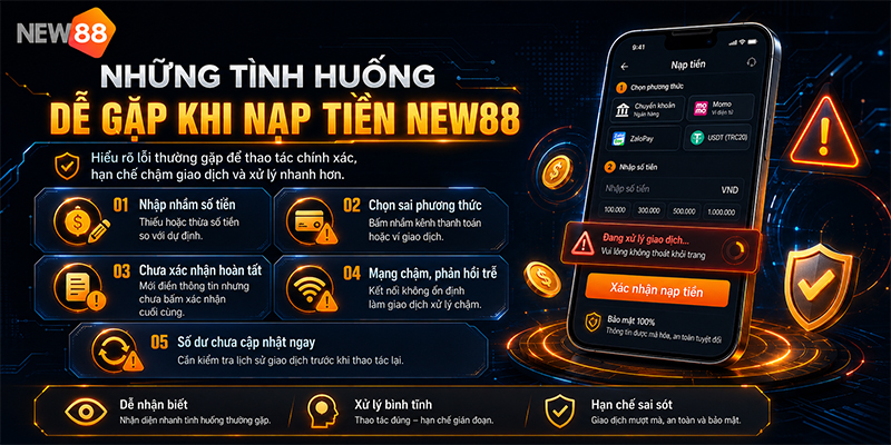 Những tình huống dễ gặp khi nạp tiền New88