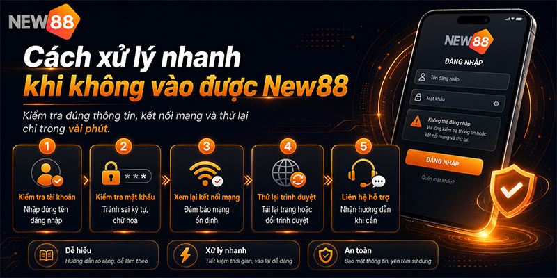Cách xử lý nhanh khi không vào được New88